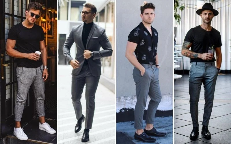 How to Wear Black Shirts And Grey Pants  Grey Pant Black Shirt Ideas   TiptopGents