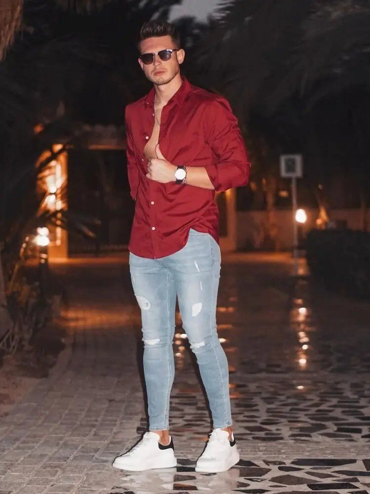Clubbing Outfits For Men20 Ideas on How to Dress for the Club  Pants  outfit men Brown pants men Khaki pants outfit